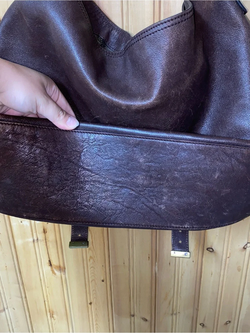 Mulberry Alexa Hobo Bag Dark Brown Leather Shoulder Bag with Front Buckle Pocket - Picture 7 of 14